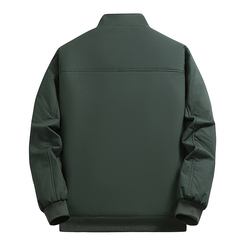 Men's Padded Bomber Jacket with Faux Fur Lining, Stand-Up Collar and Zipper Chichicherry