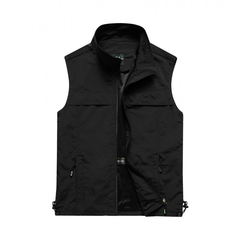 Men's lightweight multifunctional utility vest with mesh lining and adjustable hem Chichicherry