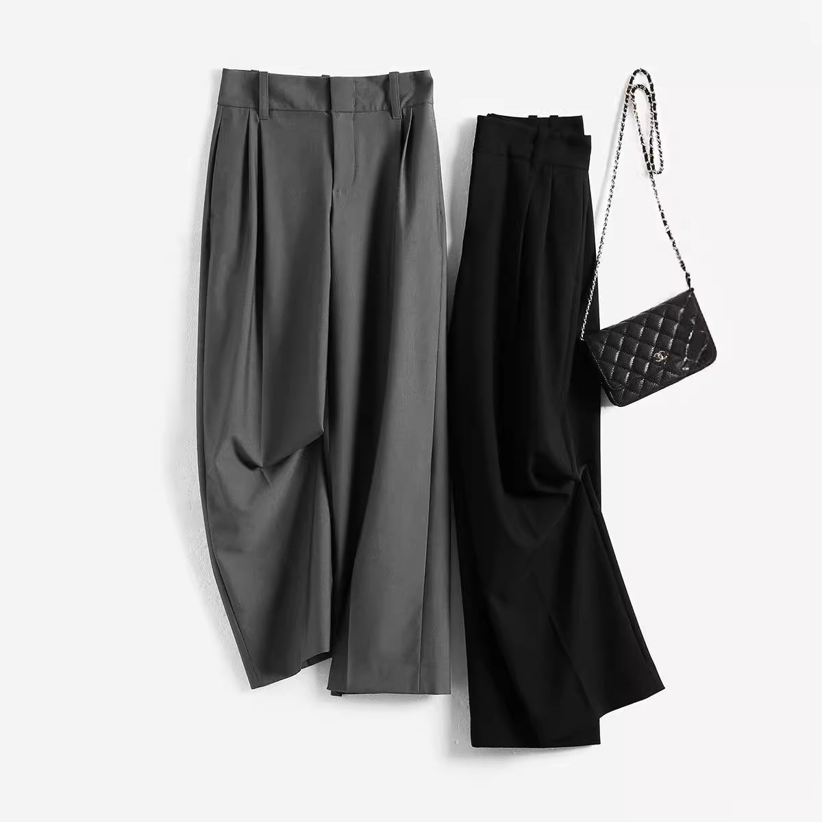 Women Elegant, high-waisted and flowing fabric trousers Chichicherry