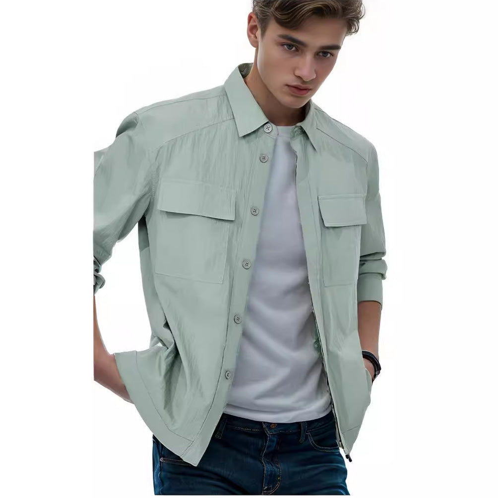 Herren Leichtes Field-Overshirt mit aufgesetzten Brusttaschen und Hemdkragen Chichicherry