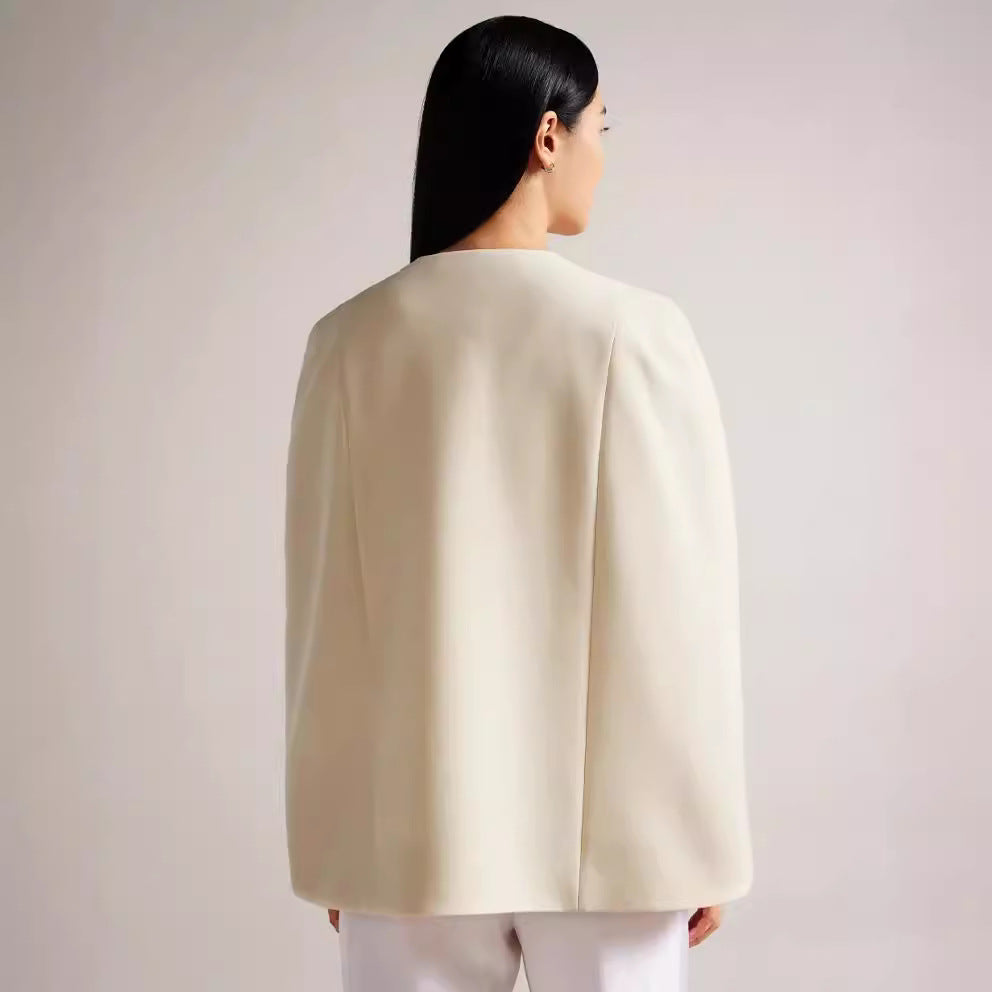 Women's kimono-inspired cape blazer in flowing tailoring look Chichicherry