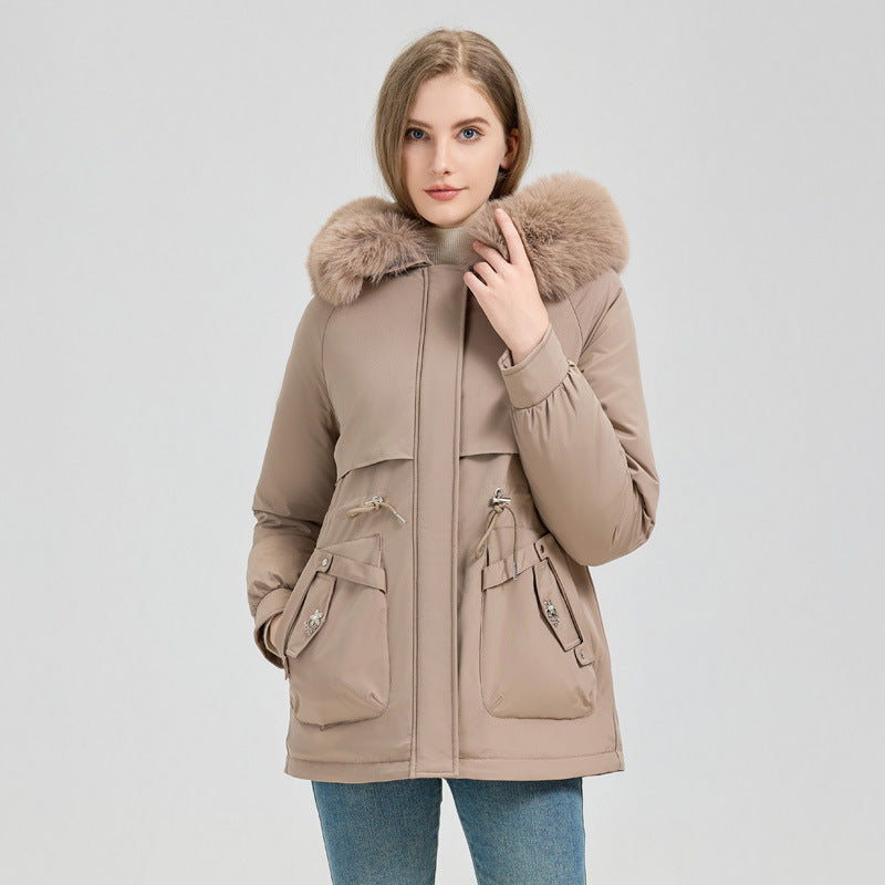 Women's tailored functional parka with XXL hood, soft fleece lining and multifunctional patch pockets Chichicherry