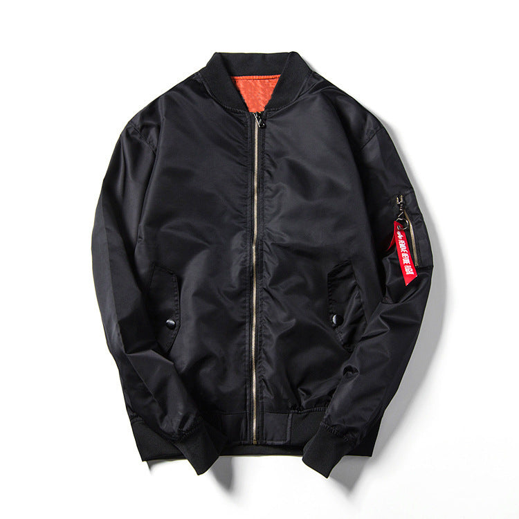 Men's lightweight nylon bomber jacket in aviator style with arm pocket, stand collar and ribbed cuffs Chichicherry