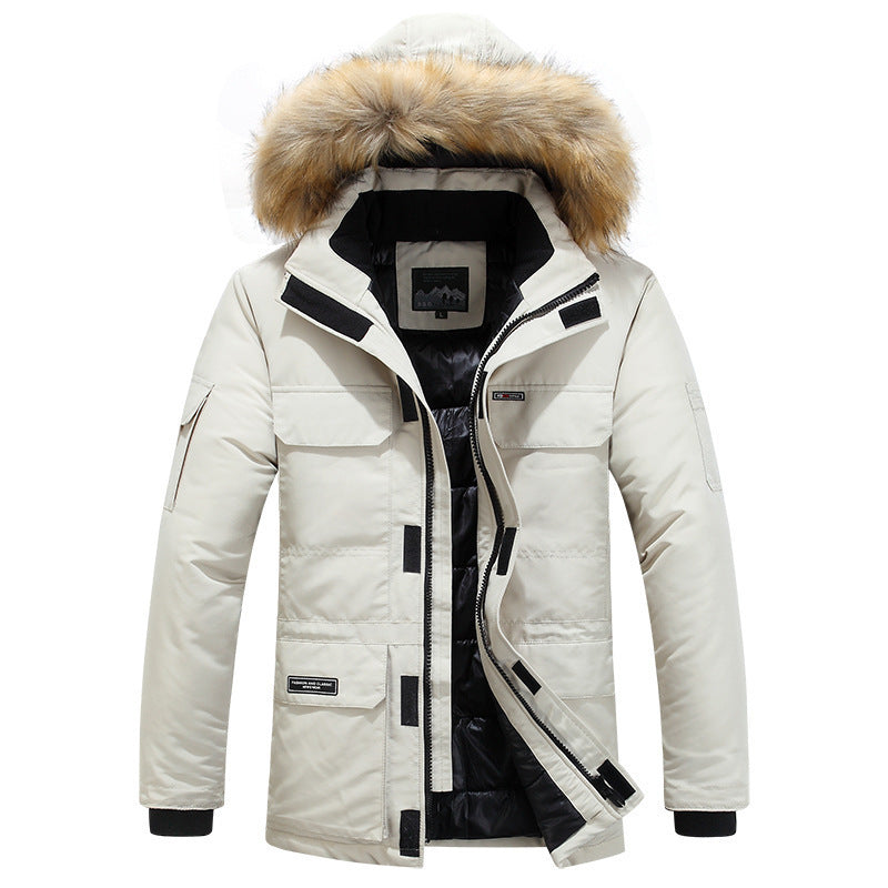 Men's Arctic Expedition Parka with padded thermal insulation and removable faux fur hood Chichicherry
