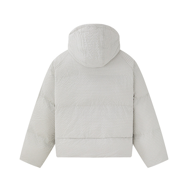 Unisex short-cut padded hoodie with fine check quilting Chichicherry