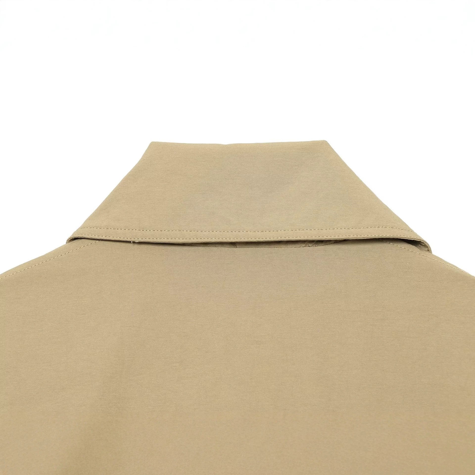 Women's Cropped Transitional Jacket with Wide Kent Collar and Concealed Button Placket Chichicherry