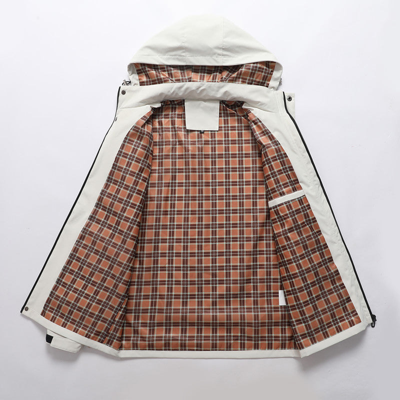 Men's outdoor field parka with water-repellent outer shell, checkered inner lining, and reflective details Chichicherry