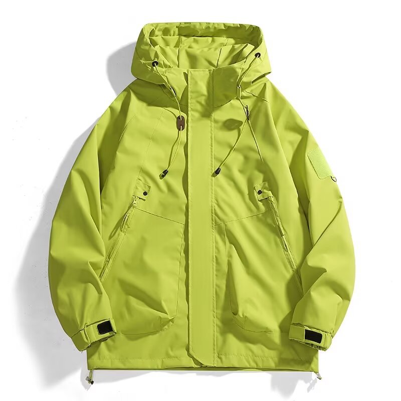 Men's Urban Utility Softshell Parka with Drawstring, Velcro Sleeves and Concealed Zippers Chichicherry