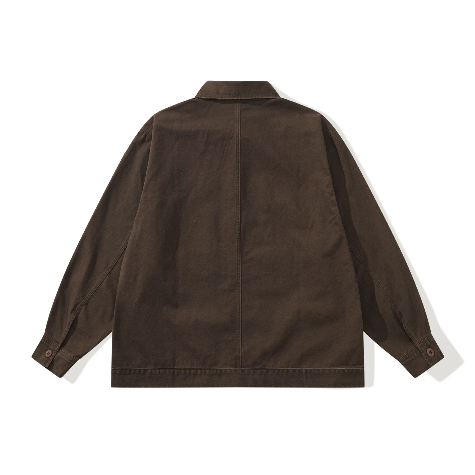 Men's Boxy Canvas Utility Blouson Jacket with Large Flap Pockets Chichicherry