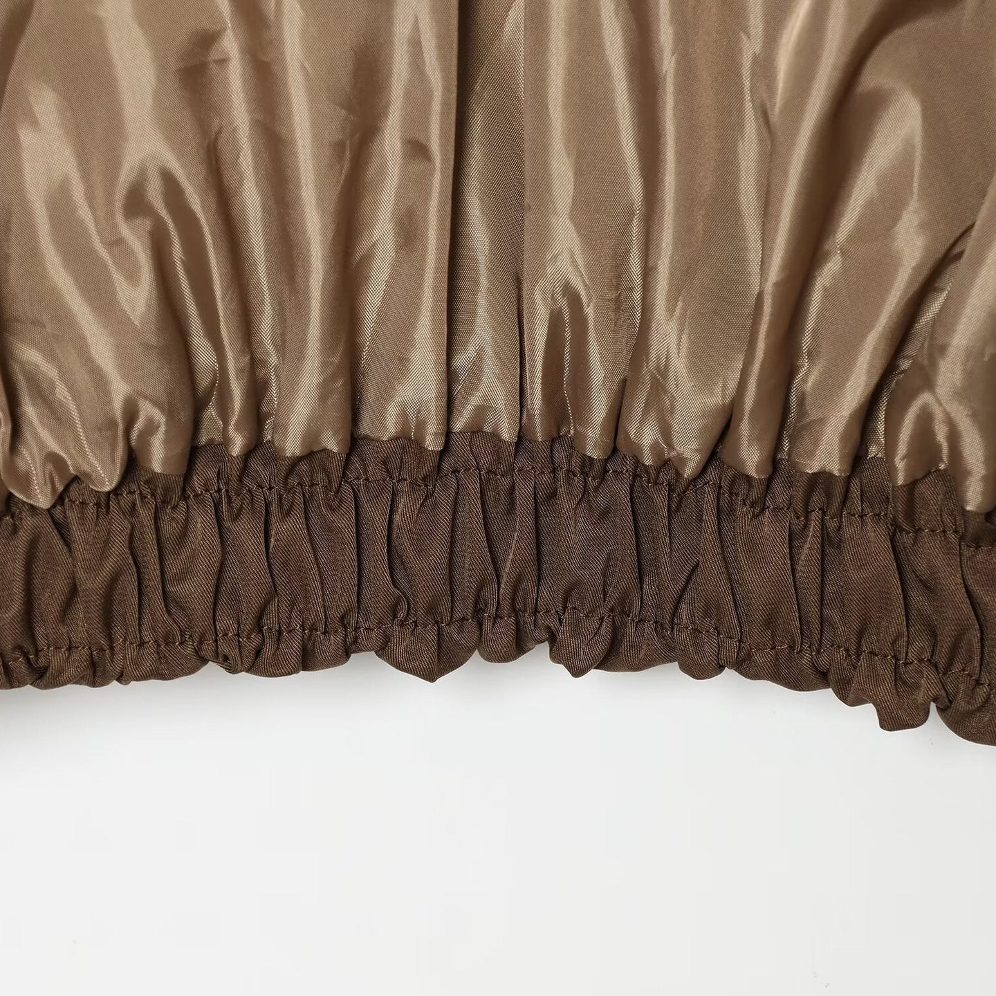 Ladies Lightweight Cropped Bomber Jacket in Oversized Look with Open Shawl Collar Chichicherry