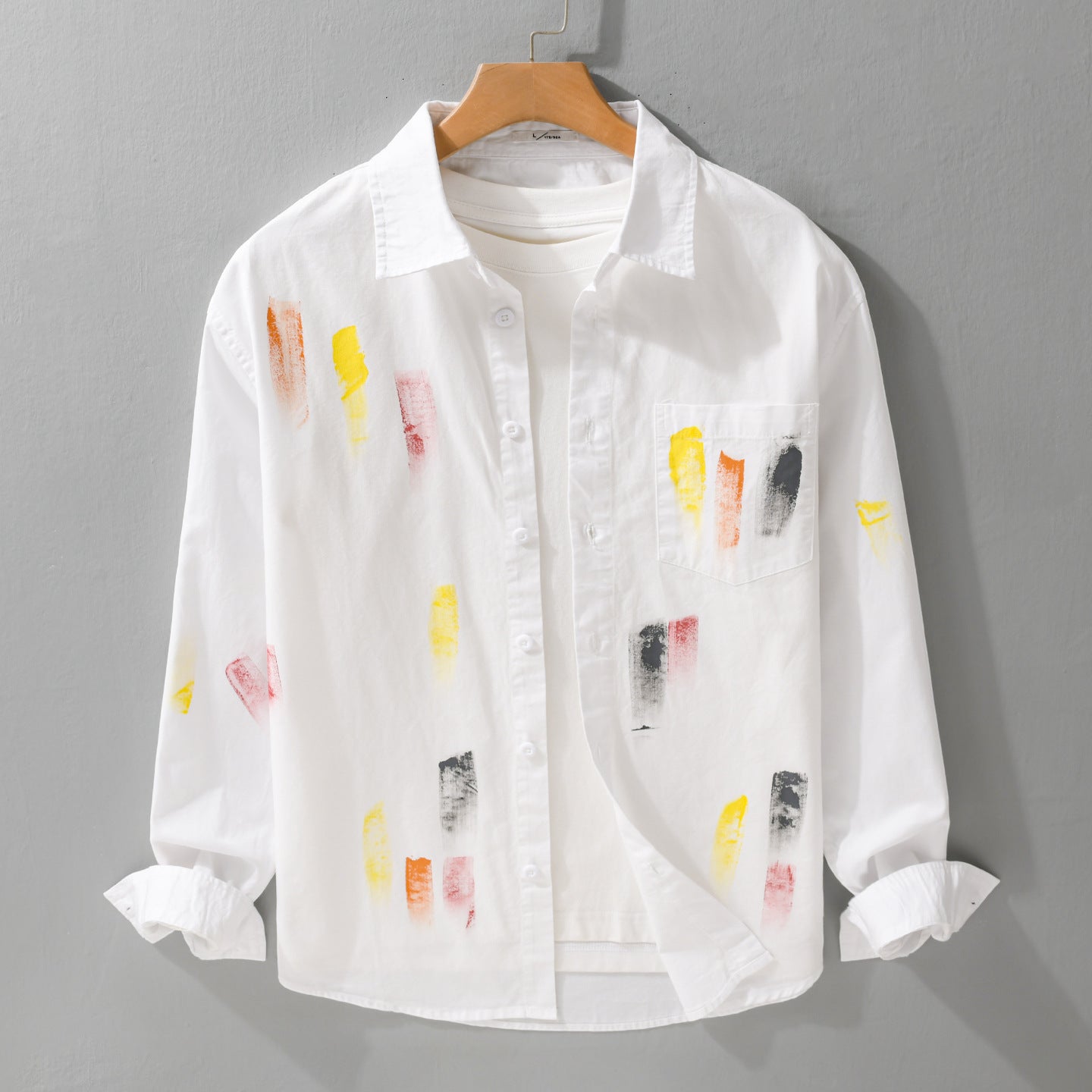 Unisex Printed Cotton Overshirt in Artist Print with Chest Pocket Chichicherry