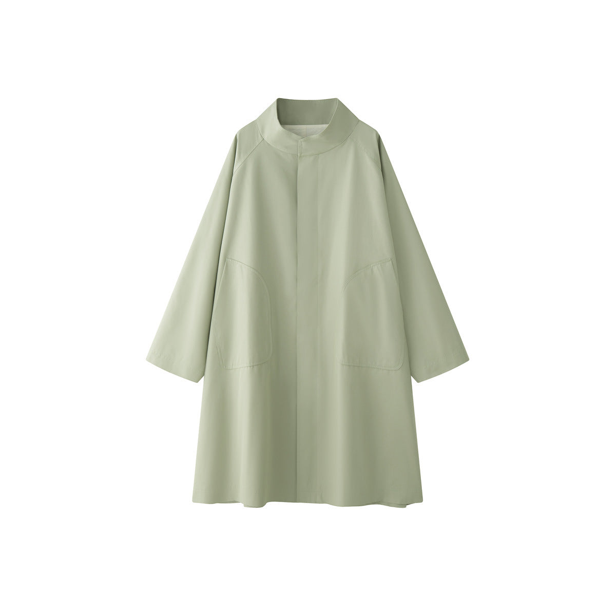 Women Oversized Trench Coat with Stand Collar and Extended Cut Chichicherry