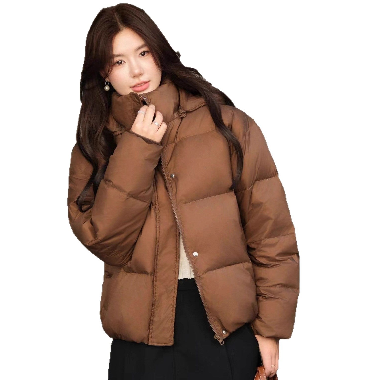 Ladies short-cut oversized quilted jacket with XXL hood and thermal insulation Chichicherry