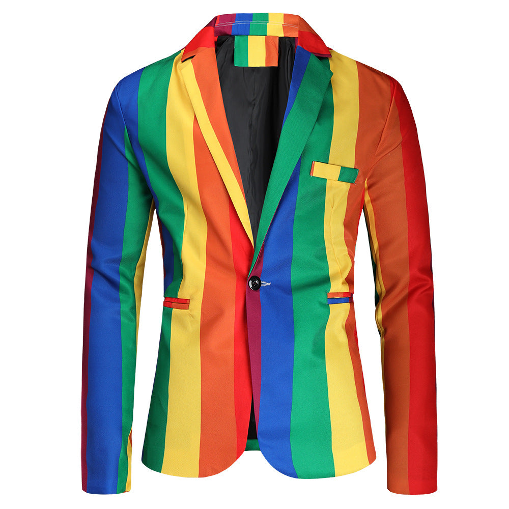 Men's statement two-piece with striking vertical stripes, blazer & suit pants Chichicherry