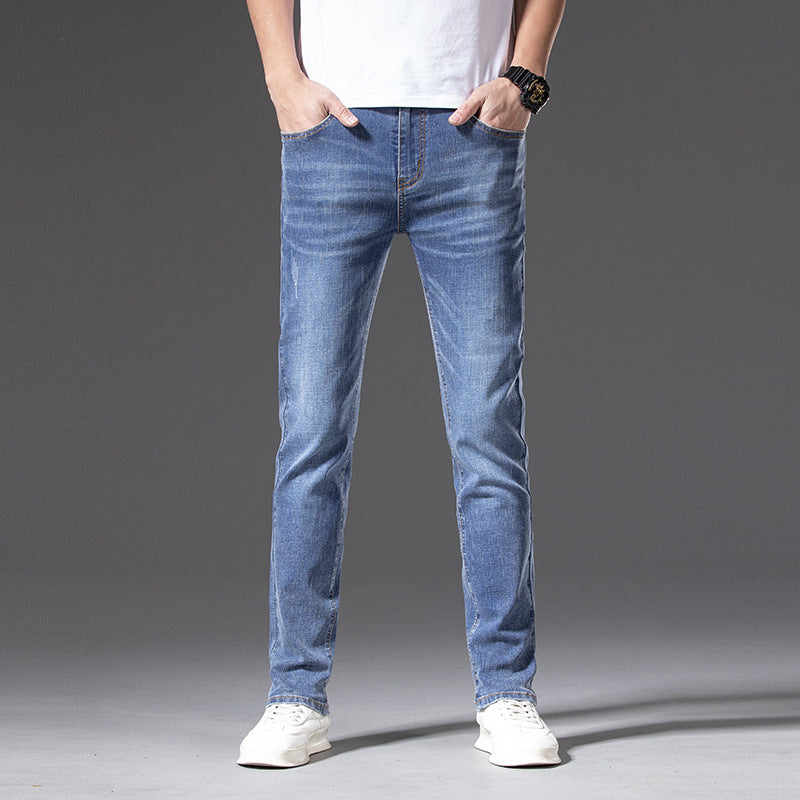 Men's Slim-Straight Stretch Jeans with Light Used Look Chichicherry