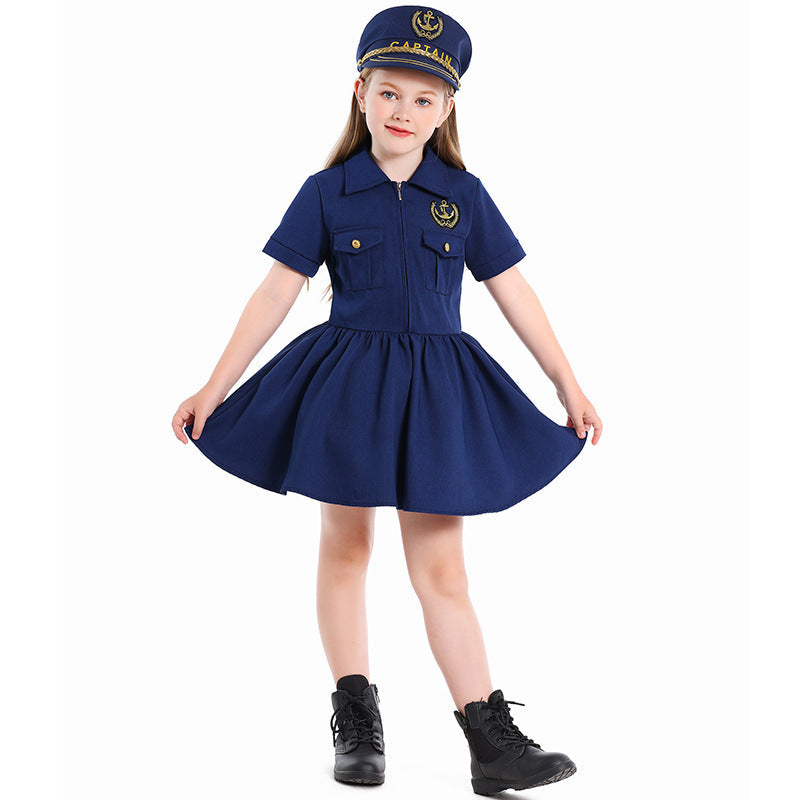 Girl Police Costume with Dress and Cap Chichicherry