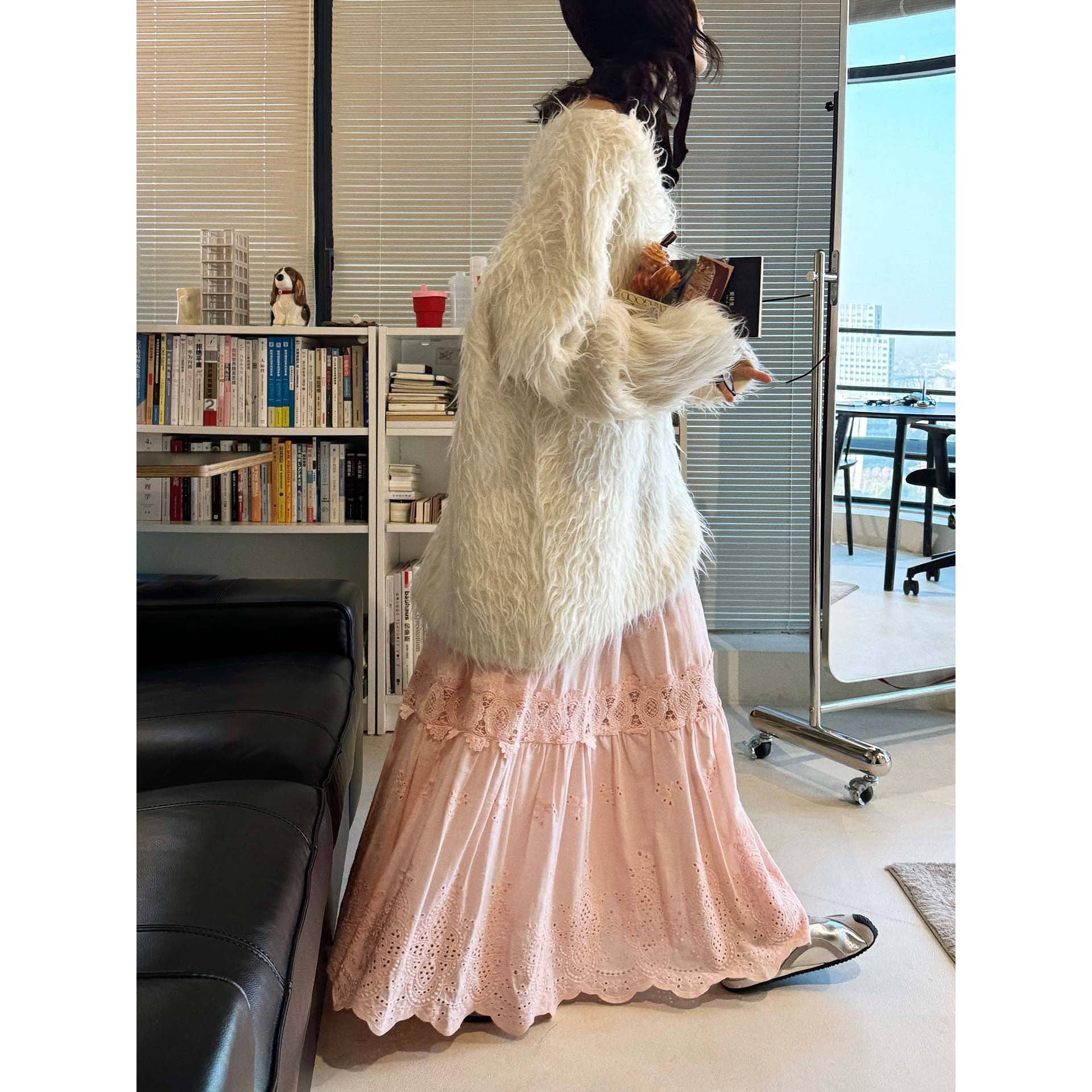Women’s luxurious oversized faux fur coat with long pile and relaxed silhouette Chichicherry