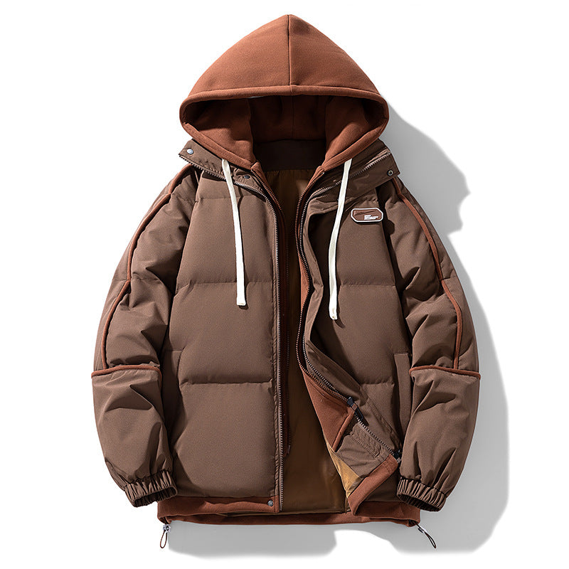 Women's short quilted jacket with contrasting fleece hood and drawstring Chichicherry