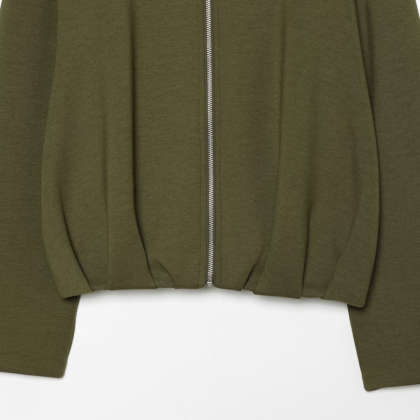 Women's Cropped Sweat Jacket with High Funnel Collar, Full Zip and Fitted Hem Chichicherry