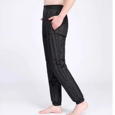 Women's Quilted Thermal Pants with Elastic Waistband and Light Thermal Lining Chichicherry