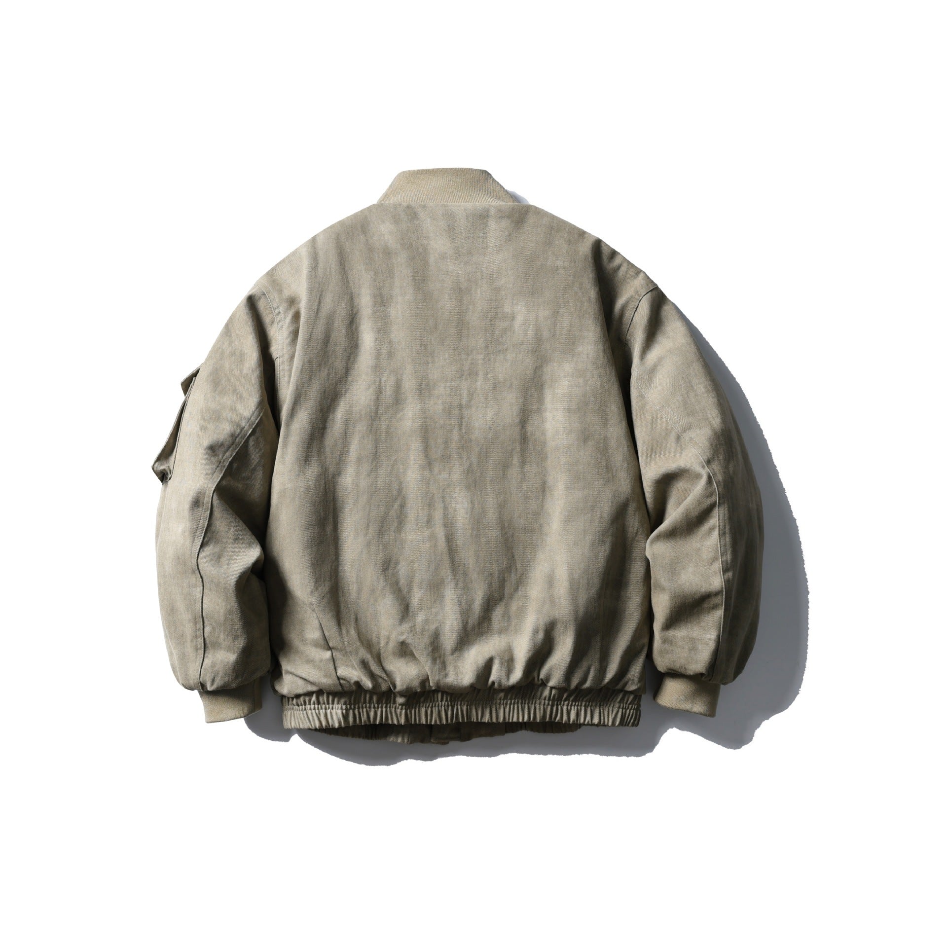Men's Boxy Utility Blouson Jacket with Stand-up Collar, Cargo Sleeves and Applied Flap Pockets Chichicherry