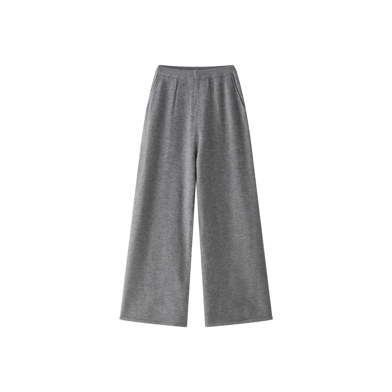 Ladies Wide Knit Palazzo Trousers in Lounge Look with High Waist Chichicherry