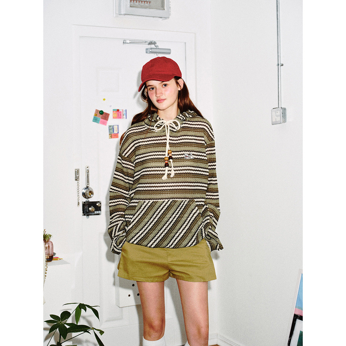 Women's Knit Hoodie with Cat Ears and Kangaroo Pocket Chichicherry