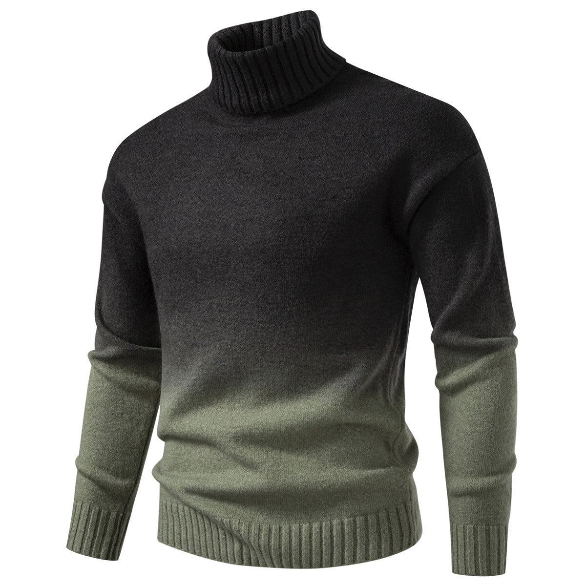 Men's Turtle Neck Sweater with Gentle Gradient and Fine Knit Quality Chichicherry