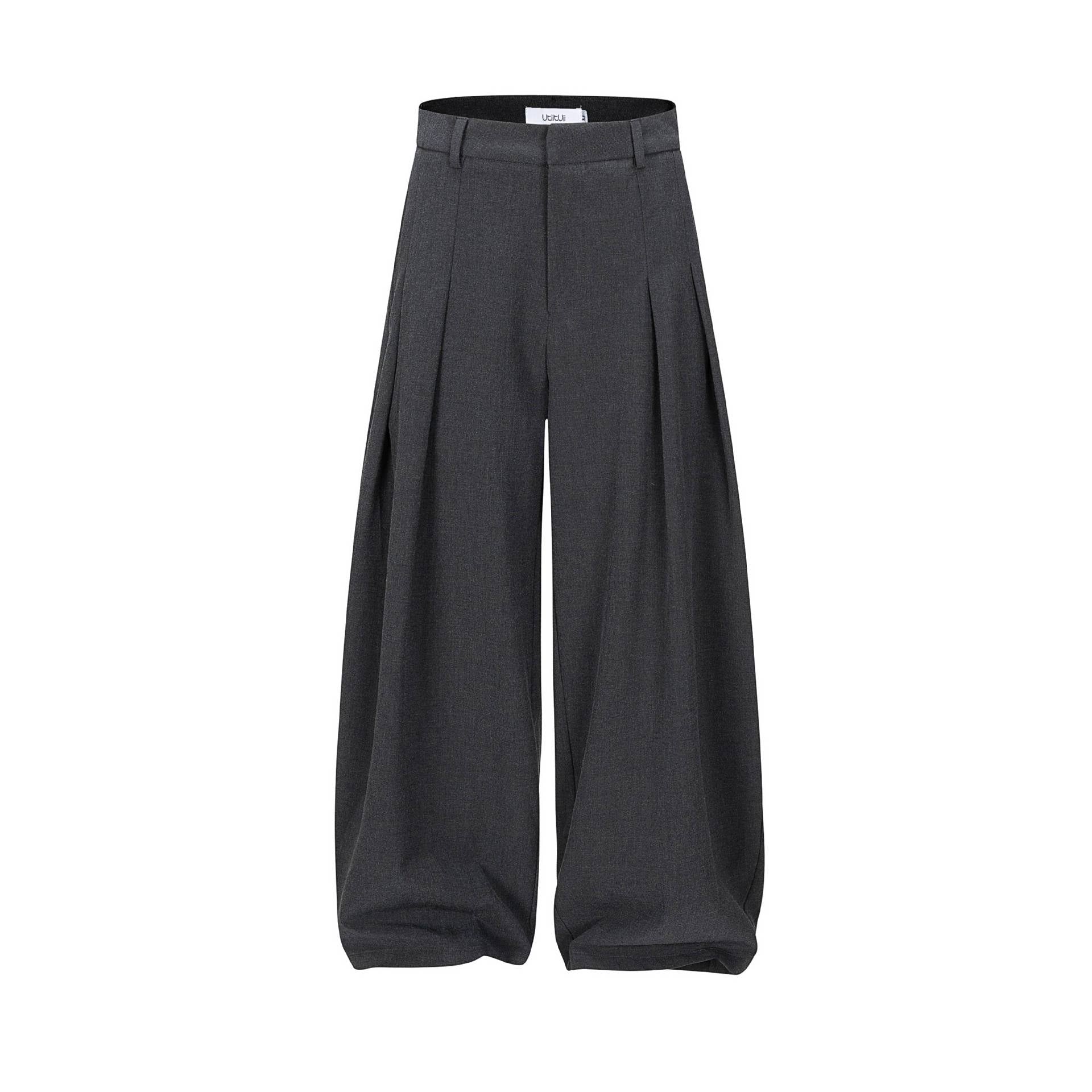 Women High-waisted wide pleated pants with crease and belt loops Chichicherry