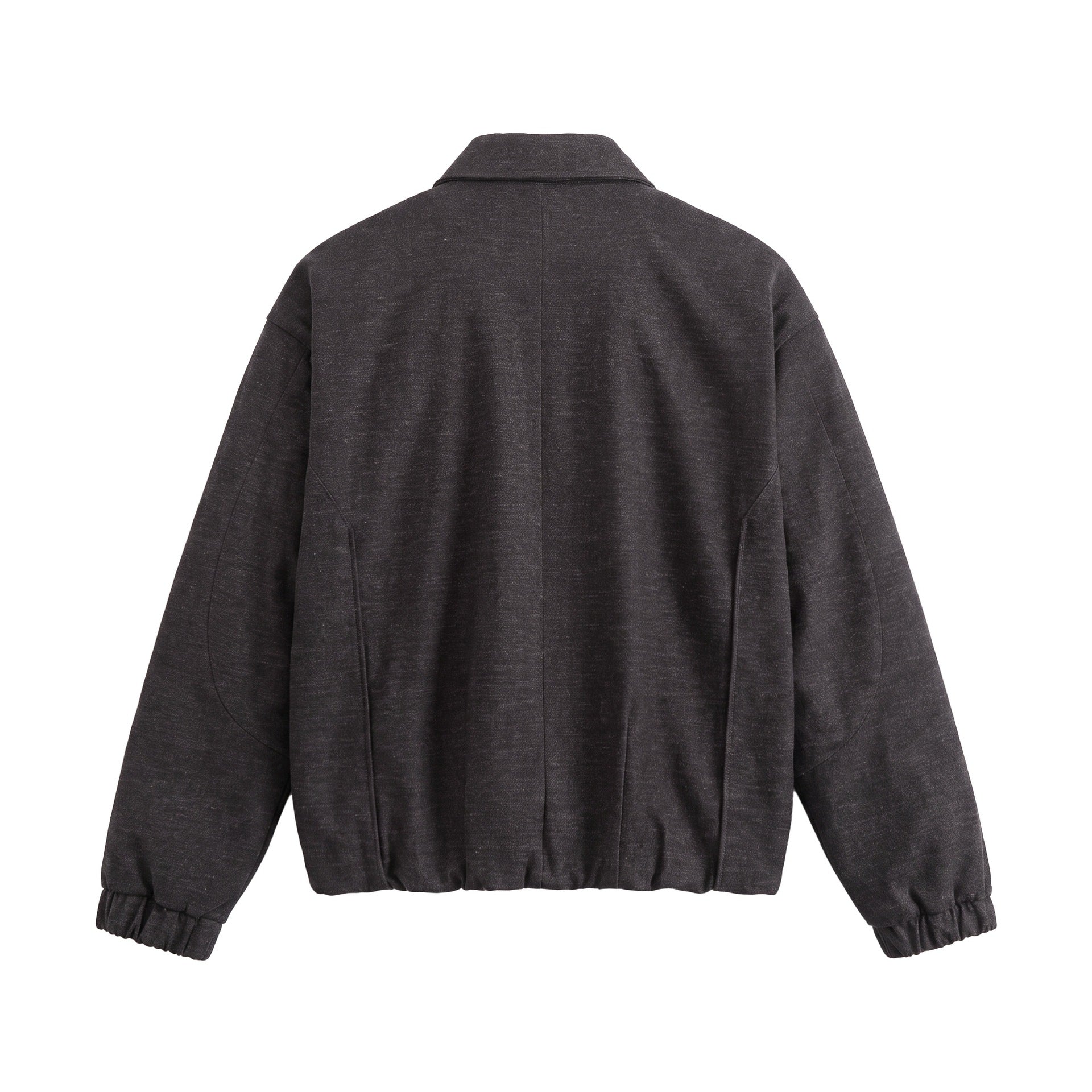 Men's short-cut wool blend blouson with concealed snap button placket Chichicherry