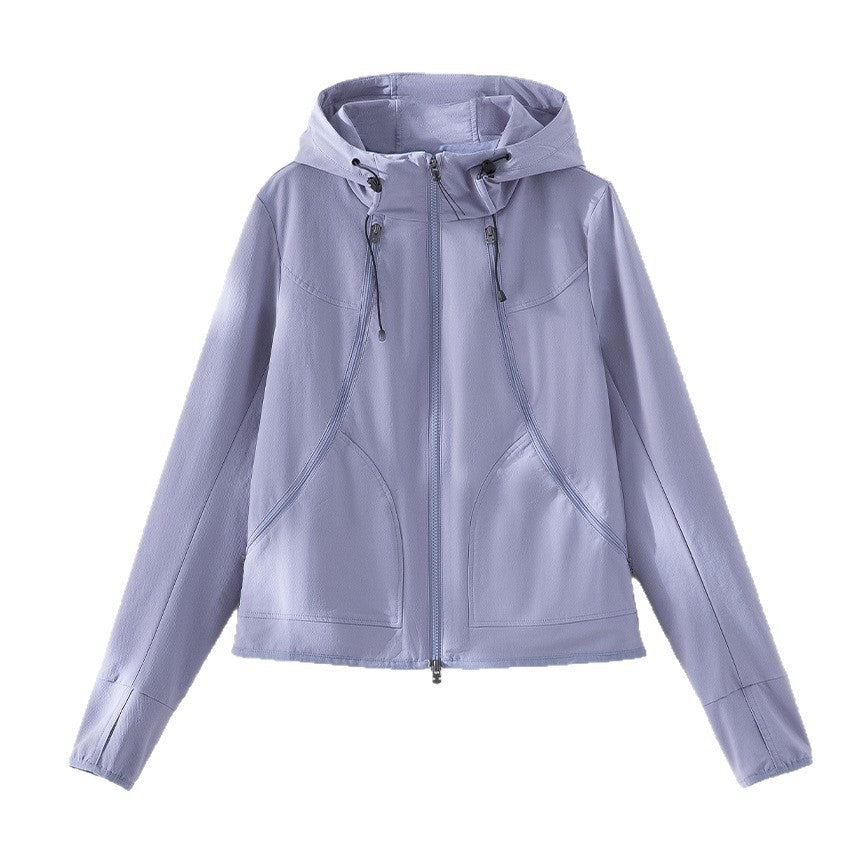 Women's Lightweight Hooded Jacket made of Functional Fleece with Two-Way Zipper and Ergonomic Seams Chichicherry