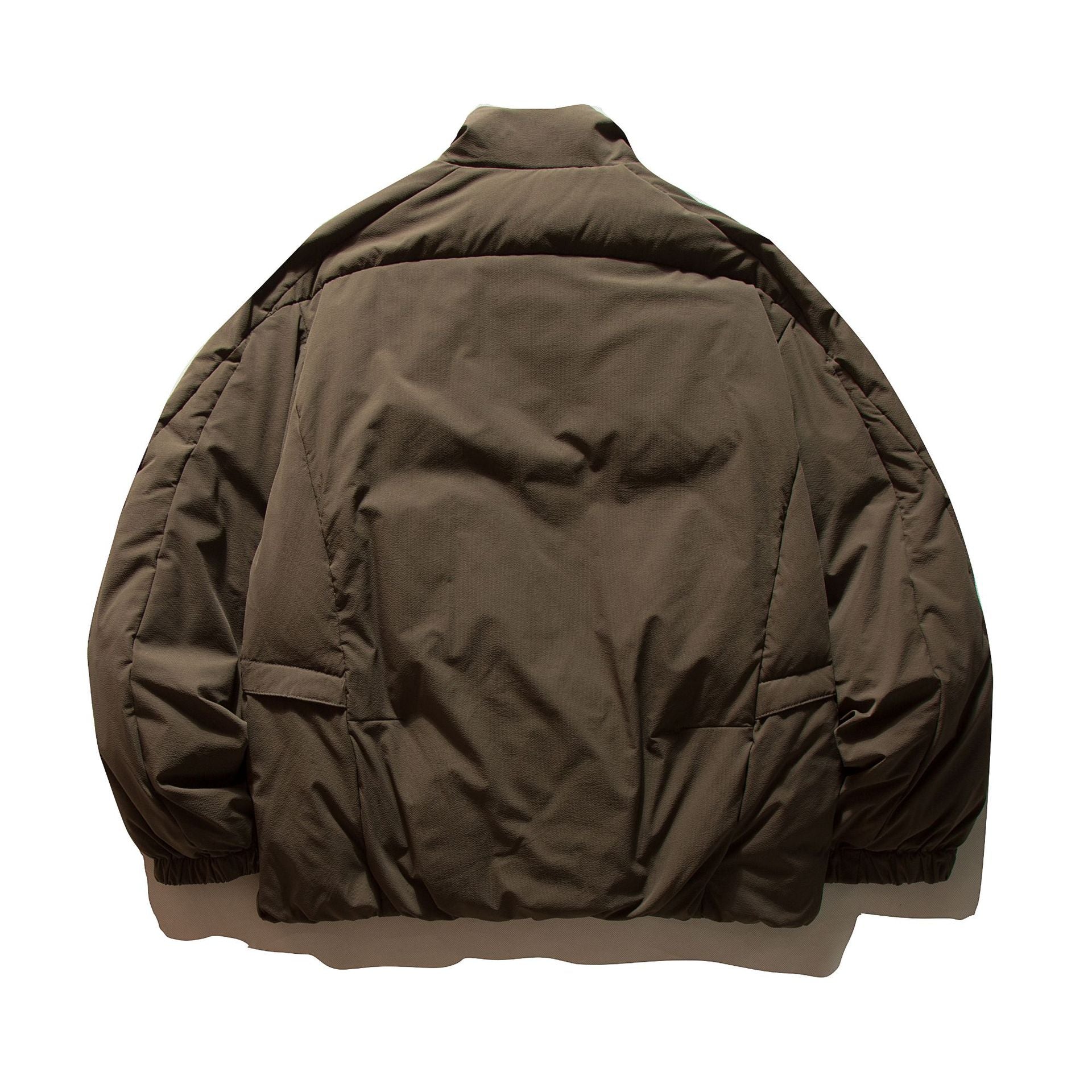 Men's Boxy Thermal Puffer Jacket with overlapping stand-up collar and patch flap pockets Chichicherry