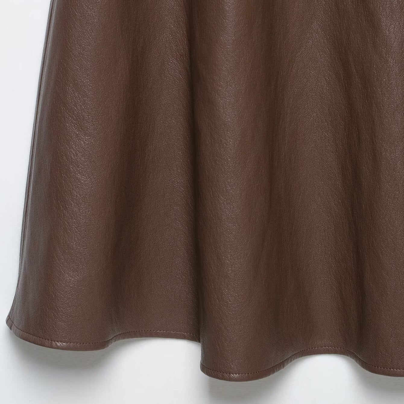 Women's High Waist A-Line Skirt made of Faux Leather with Flared Silhouette Chichicherry