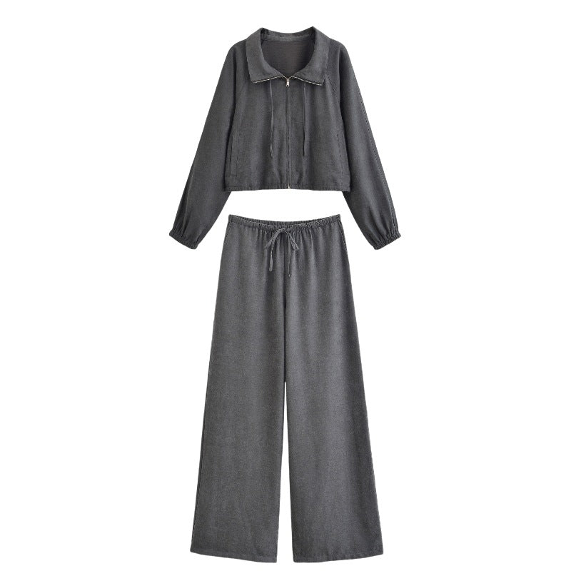 Women's Comfortable Palazzo Pants in Velvet Look with Elastic Tunnel Drawstring Waist and Wide Leg Chichicherry
