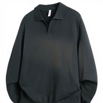 Unisex Oversized Polokragen-Feinstrickpullover mit weitem Schnitt Chichicherry