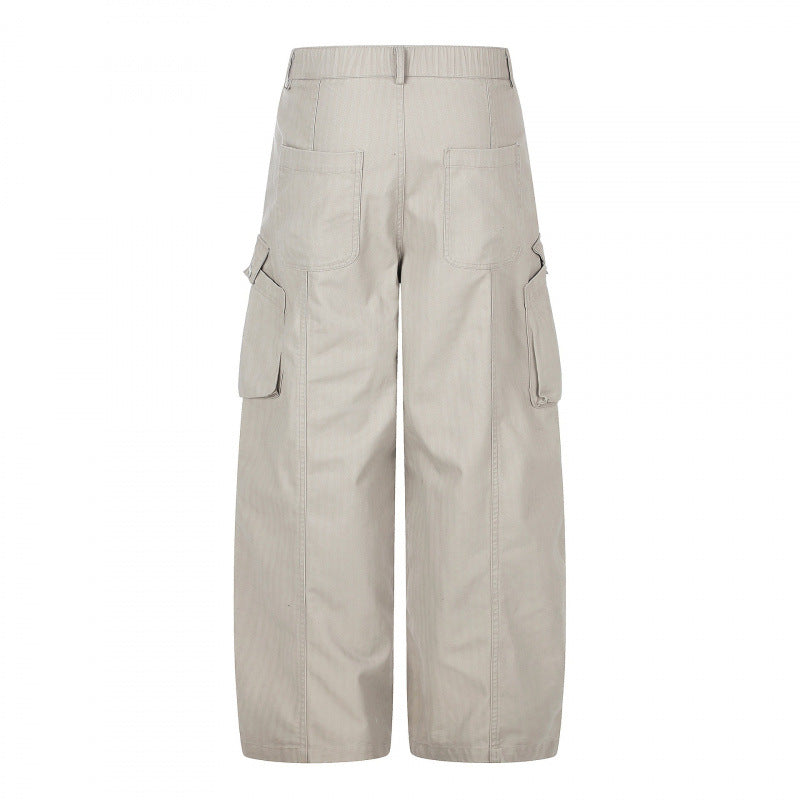 Women's wide cargo culotte pants with high waist, flap pockets and casual cropped silhouette Chichicherry