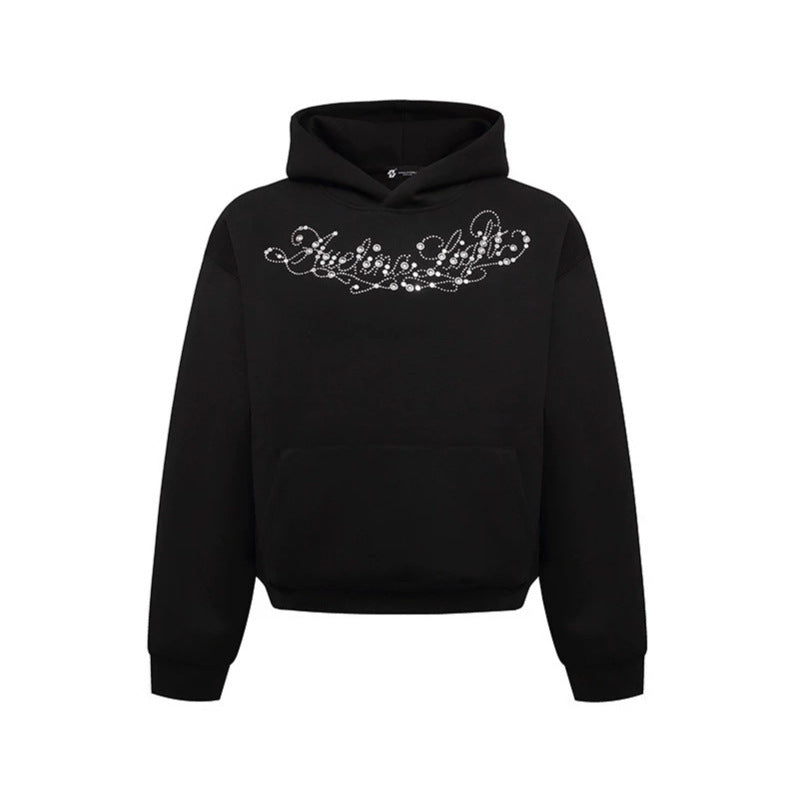 Women's hoodie with decorative stone trim and kangaroo pocket Chichicherry