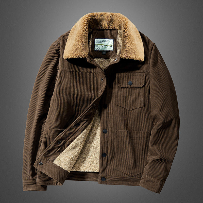 Men's cord jacket with teddy lining, thermally insulated worker jacket Chichicherry