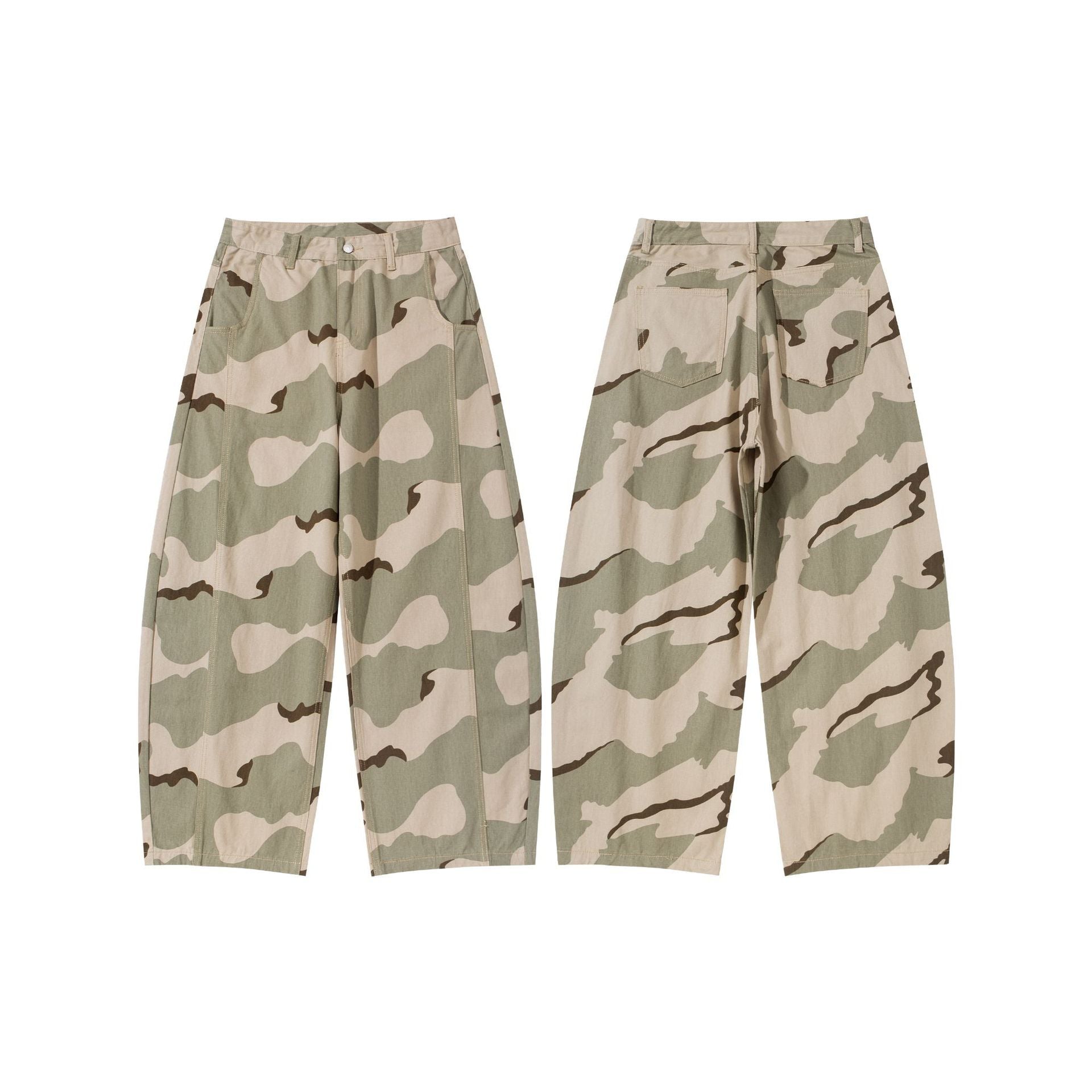 Women's Wide Cropped Cargo Pants in Camouflage Utility Look Chichicherry