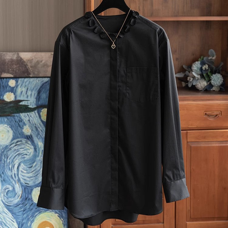 Women's Elegant Blouse with Decorative Collar Chichicherry