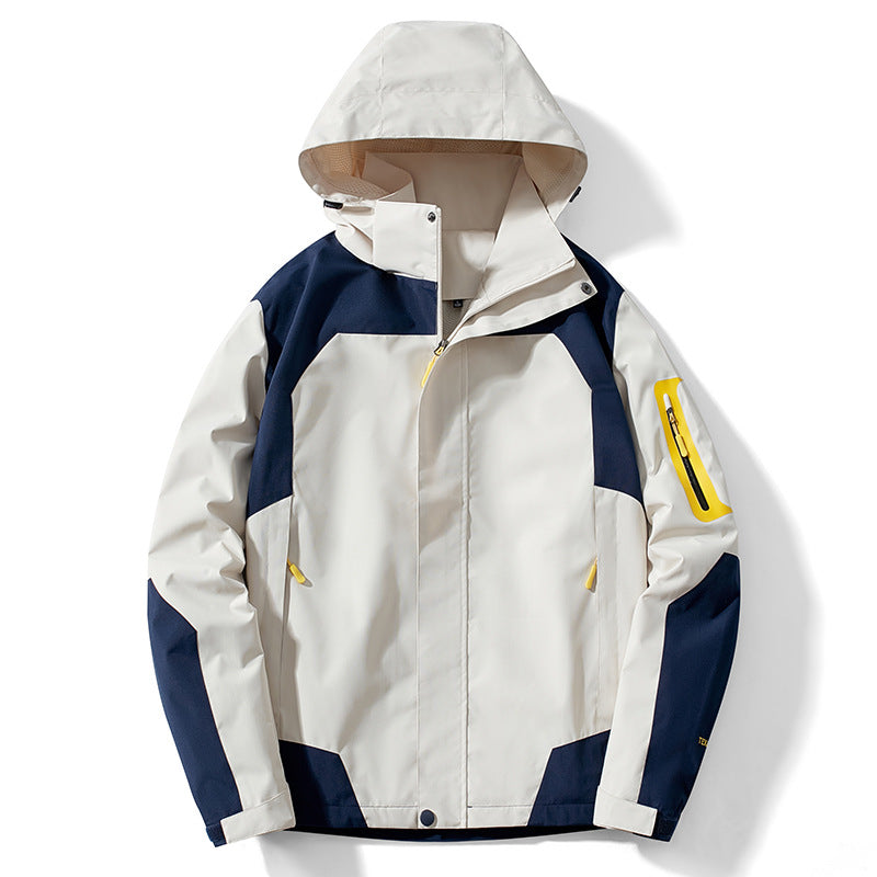 Men's technical softshell jacket with removable hood, water- and windproof membrane, and sleeve utility pocket Chichicherry