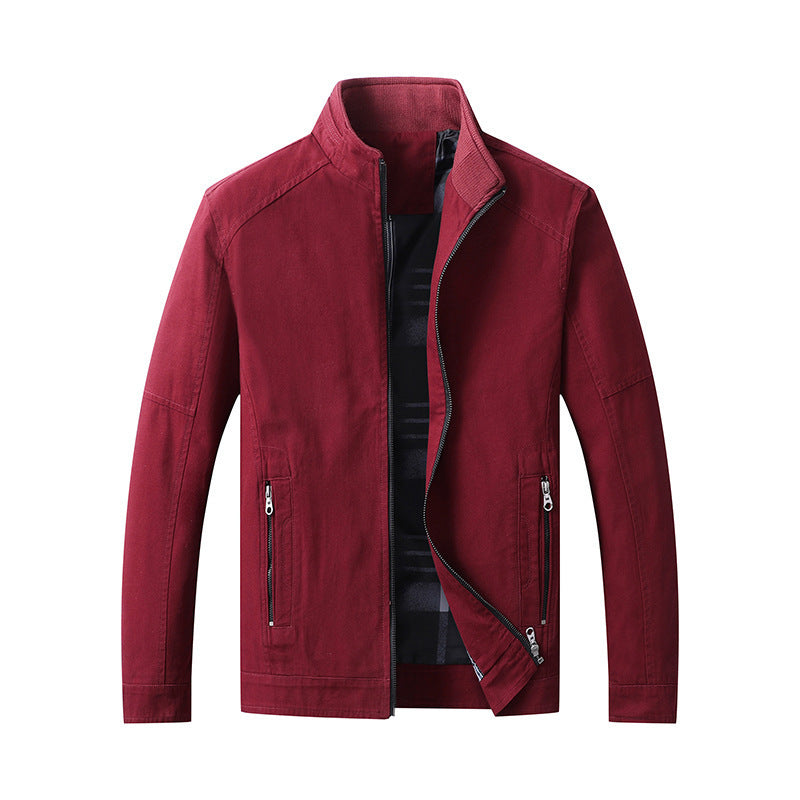 Men's functional canvas zip jacket with stand-up collar and concealed zip pockets Chichicherry