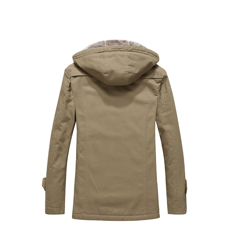 Men's padded canvas parka with fixed hood, cozy teddy inner lining, and multiple pockets Chichicherry