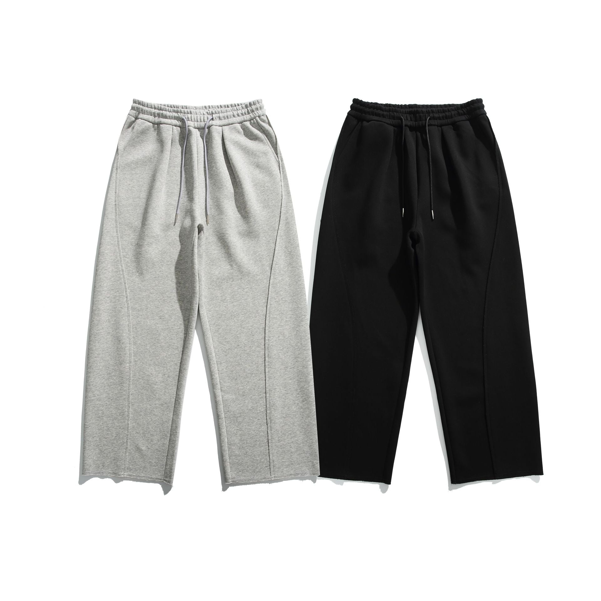 Women's Cropped Sweatpants with Raw Hem, Elastic Waistband and Side Pockets Chichicherry