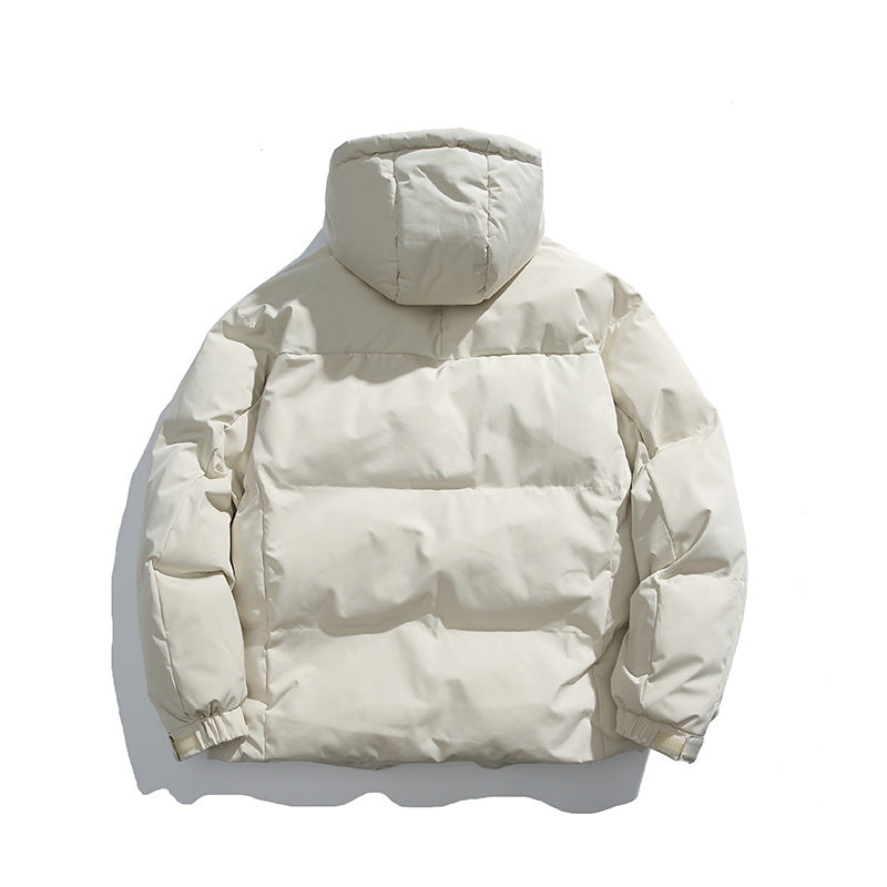 Unisex Boxy-padded hoodie with high stand-up collar and drawstring hem Chichicherry