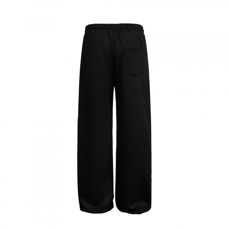 Women's Loose High-Waist Relaxed Sweat Pants with Drawstring and Decorative Seam Lines Chichicherry