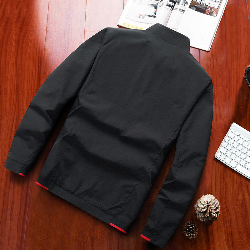 Men's lightweight softshell bomber with stand-up collar and contrast piping Chichicherry