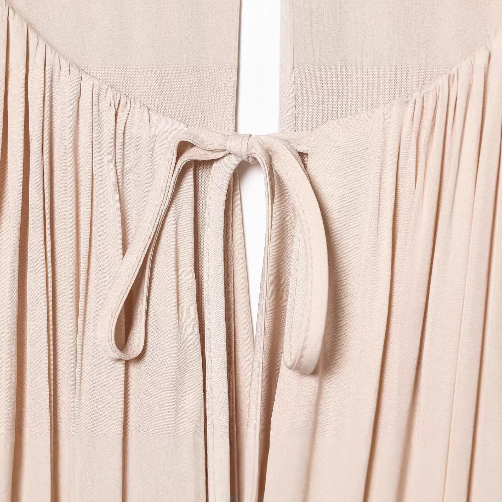 Women Pleated Wrap Dress with Ruffle Skirt and Balloon Sleeves Chichicherry