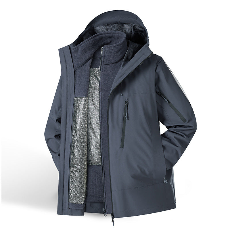 Women's two-piece waterproof functional jacket set with removable fleece inner jacket Chichicherry