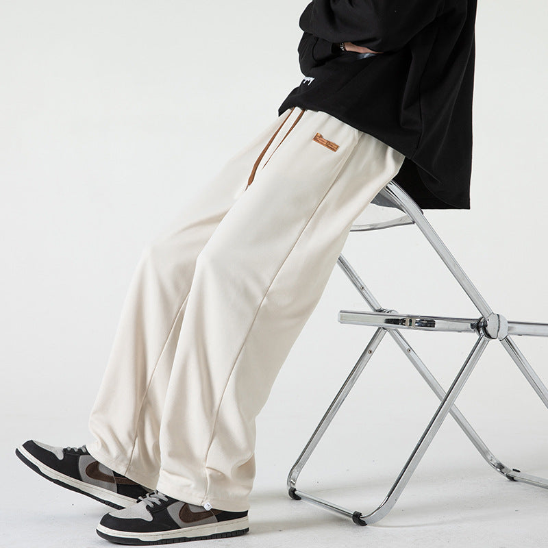 Men's Lounge Jogging Pants in Oversized Street Style with Extra Wide Leg and Drawstring Chichicherry